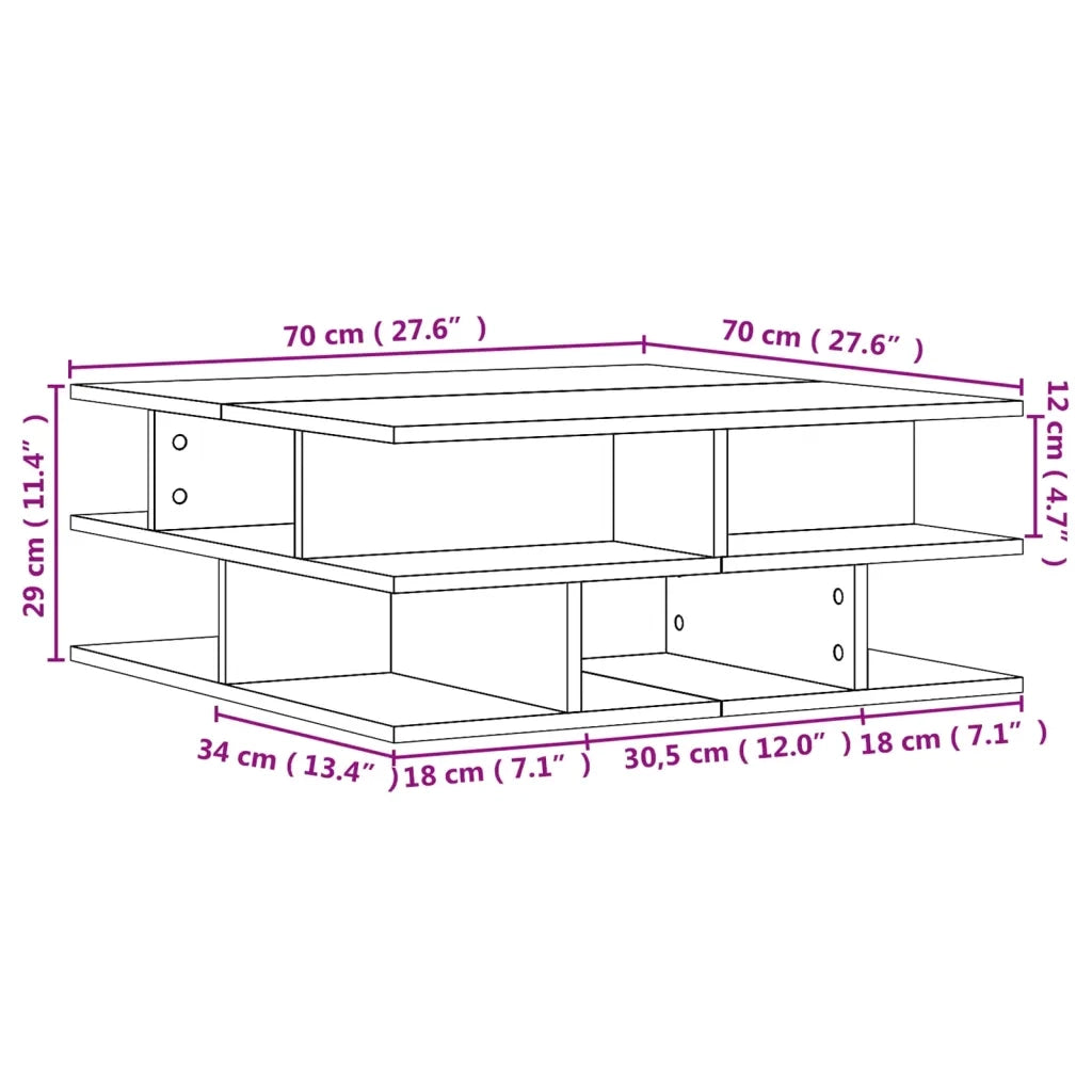 Tavolino da salotto | Tavolino da caff¨¨ | Tavolino da Soggiorno Rovere Sonoma 70x70x29 cm Legno Multistrato