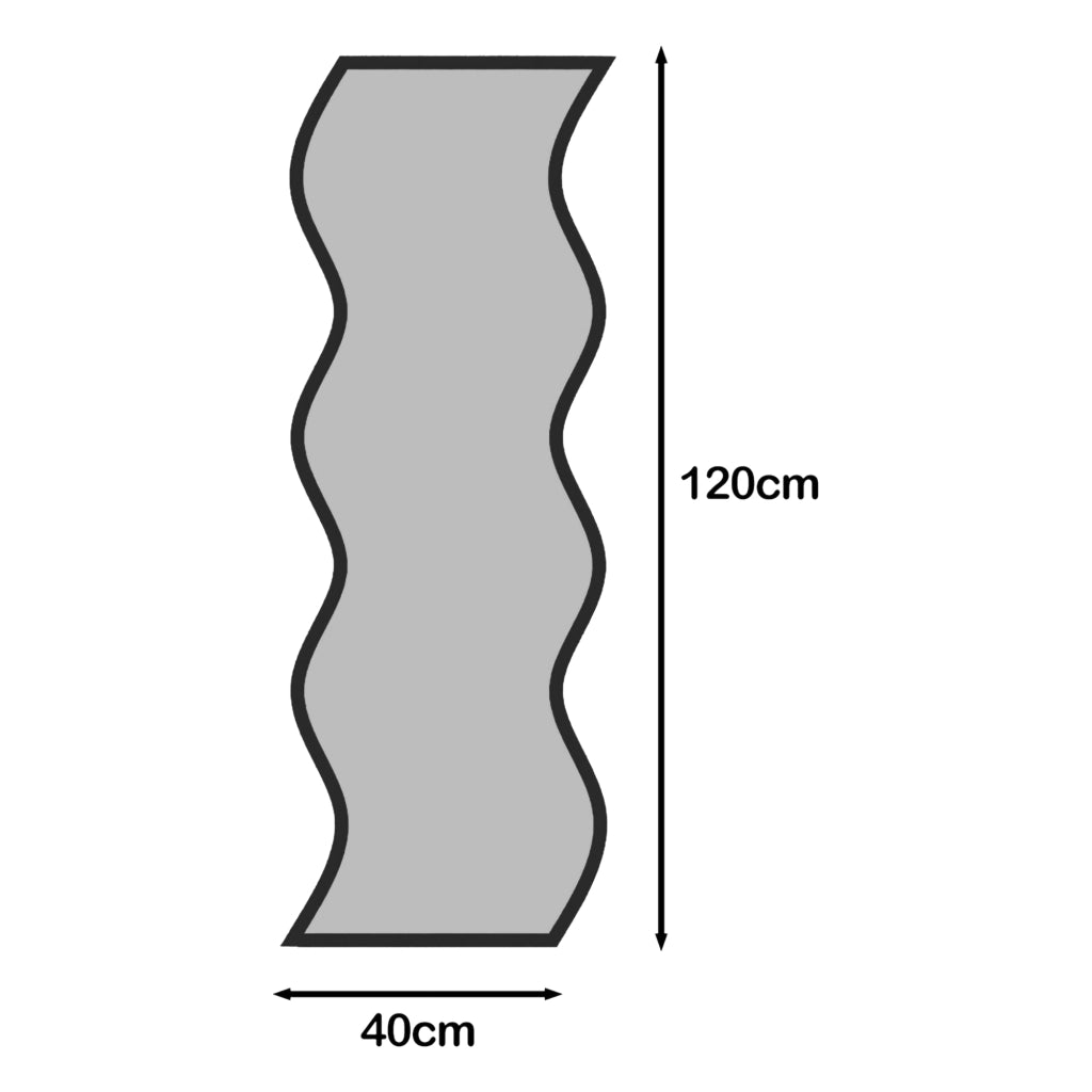 Metonoka, Specchio Forma Rettangolare, 40x120h cm Nero