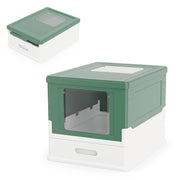 Lettiera per gatti pieghevole completamente chiusa  -Toilette per gatti vaschetta cassetto per gatti piccoli medi sotto 10 kg Verde