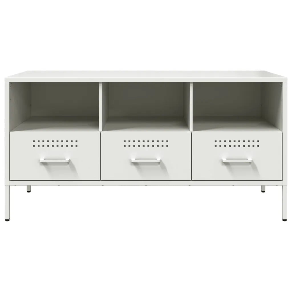 Mobile TV Bianco 100,5x39x50,5 cm in Acciaio 843041