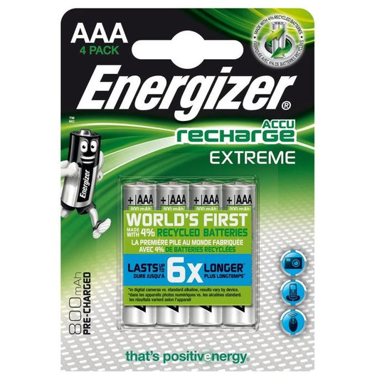 Energizer Accu Recharge Extreme 800 AAA BP4 Batteria ricaricabile Nichel-Metallo Idruro (NiMH)