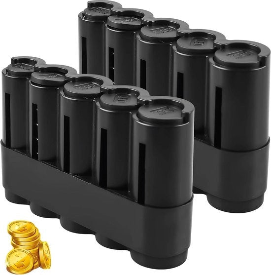 Raccoglitore di monete portatile - 2 tipi di separatore di monete euro - distributore di monete automatico - design ergonomico - gestione delle transazioni di monete - per camerieri, taxisti e venditori.