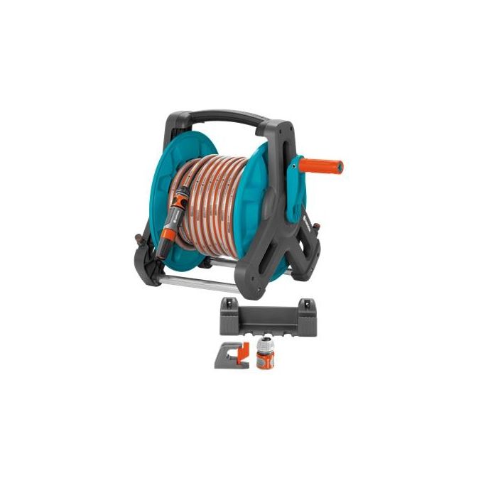 Gardena 8009-20 avvolgitubo da giardino Rocchetto montato a muro Manuale Nero, Verde