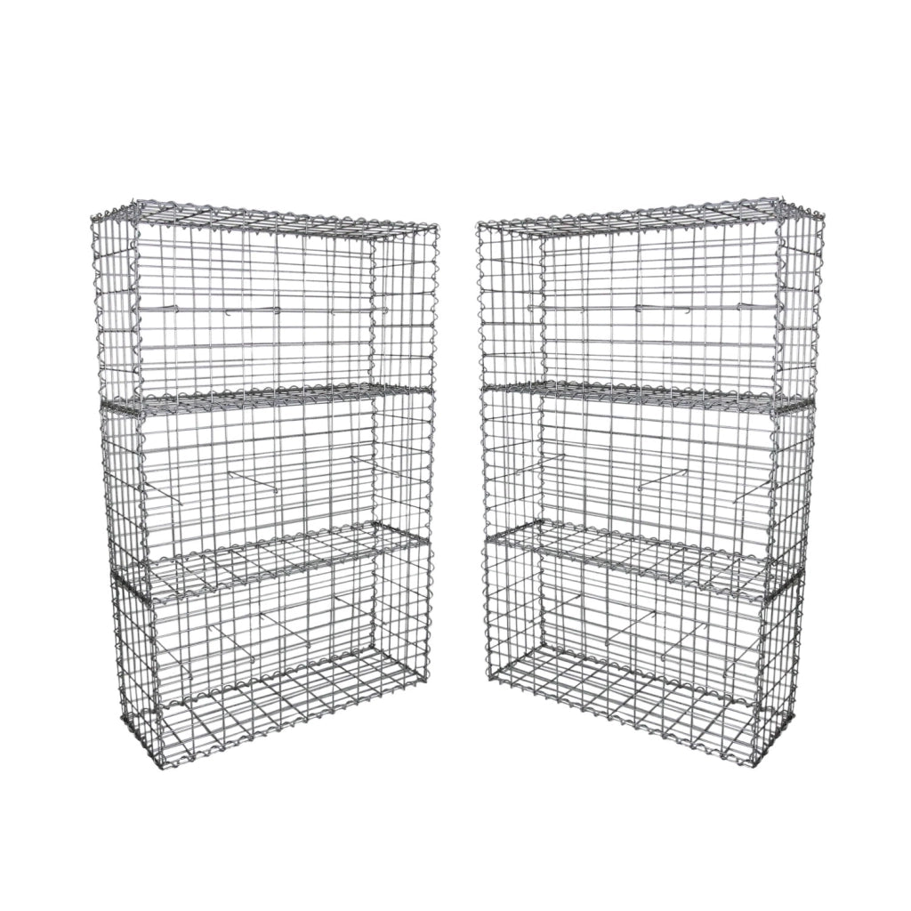 Set 6 Gabbioni da Giardino 100x30x50 cm per Sassi e Legna