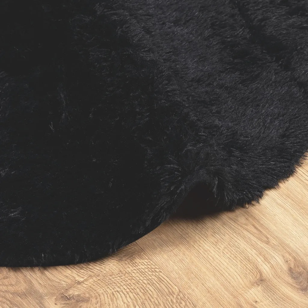 vidaXL Tappeto Shaggy a Pelo Lungo NAVARRA Nero 120x120 cm poliestere