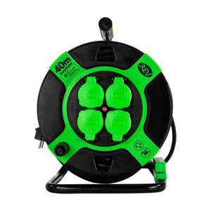 REV 10217412 prolunghe e multiple 40 m 4 presa(e) AC Interno/esterno Nero, Verde