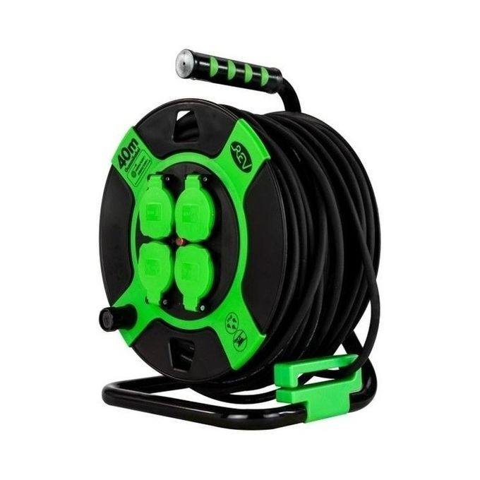 REV 10217412 prolunghe e multiple 40 m 4 presa(e) AC Interno/esterno Nero, Verde