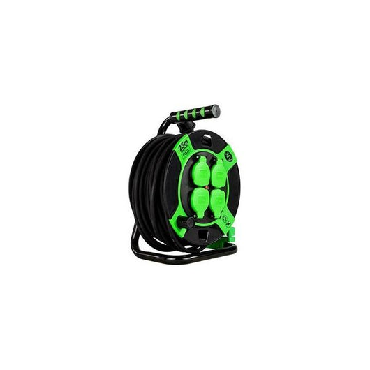 REV 0010215412 prolunghe e multiple 25 m 4 presa(e) AC Esterno Nero, Verde