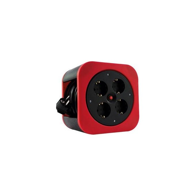 REV 0010012600 prolunghe e multiple 10 m 4 presa(e) AC Interno Nero, Rosso