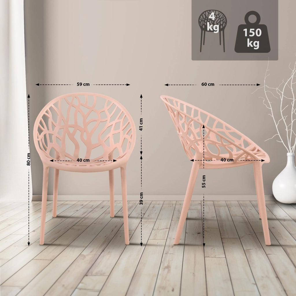 Set 4 sedie da giardino HOPE Rosa