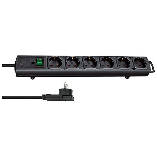 Brennenstuhl 1153300100 prolunghe e multiple 2 m 6 presa(e) AC Interno Nero