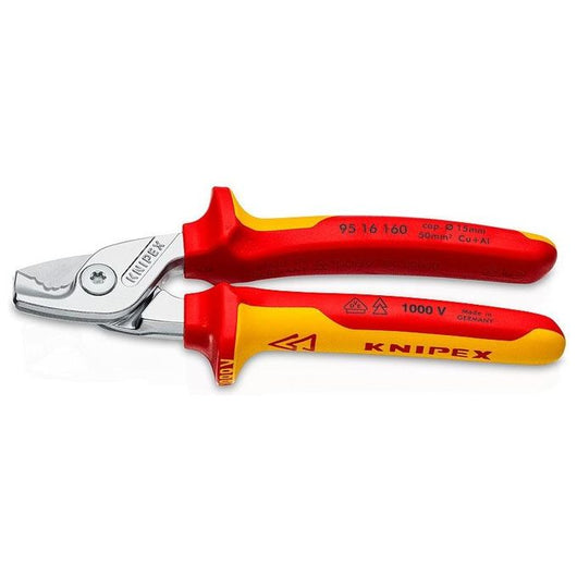 Knipex 95 16 160 tagliacavo e crimpatrice elettrici Rosso, Acciaio inossidabile, Giallo Tagliacavo di alimentazione