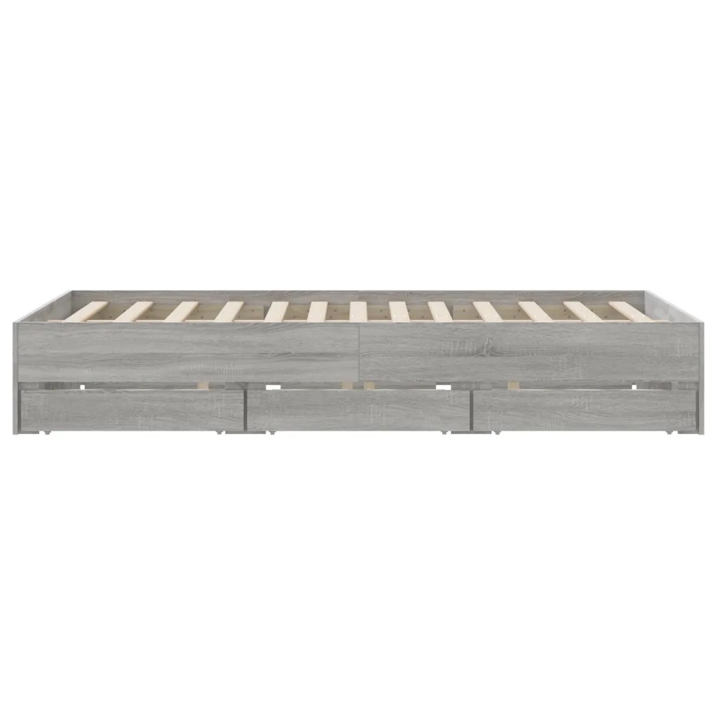 Giroletto Cassetti-Struttura Letto con contenitore Grigio Sonoma 140x200 cm Legno Multistrato 168708