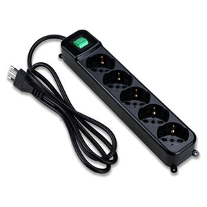 Tecnoware FMP5IIG prolunghe e multiple 1,5 m 5 presa(e) AC Interno Nero, Verde