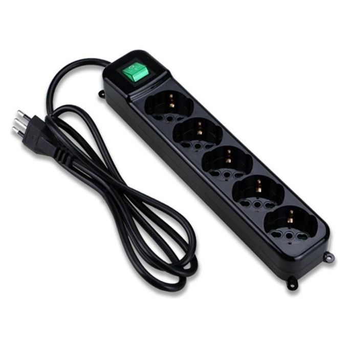 Tecnoware FMP5IIG prolunghe e multiple 1,5 m 5 presa(e) AC Interno Nero, Verde