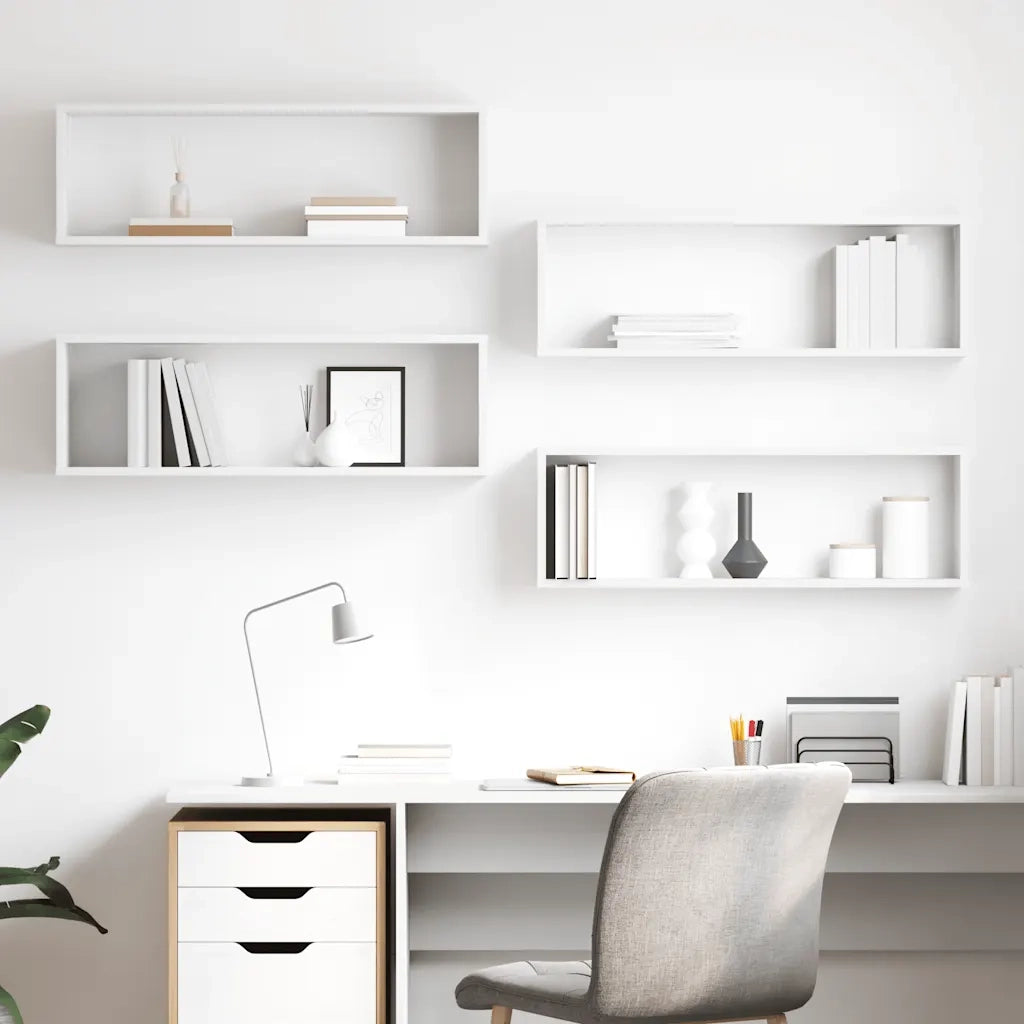 Mensole Parete a Cubo 4pz Bianco 80x15x26,5cm Truciolato cod mxl 33337
