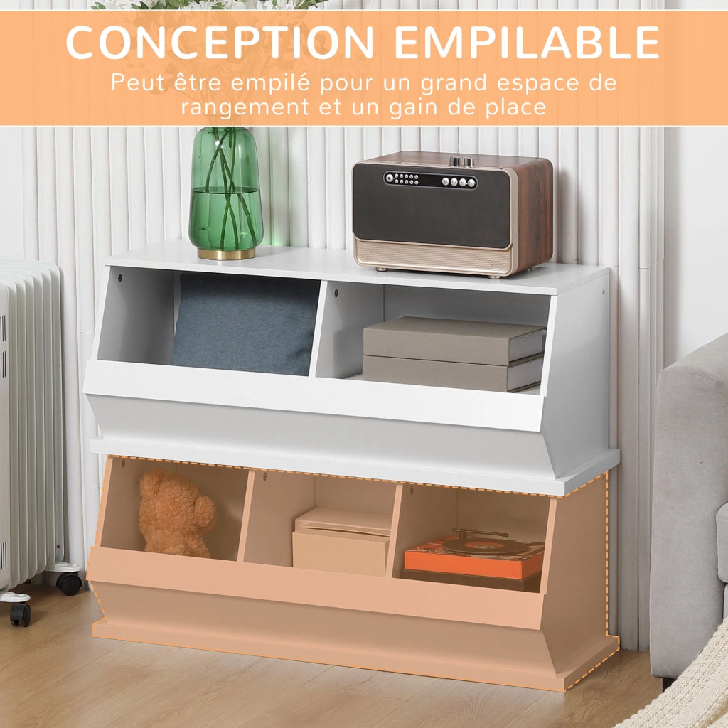 Mobile 2 cassetti contenitore in MDF ¨C Minimal ¨C 90x36x35 cm bianco