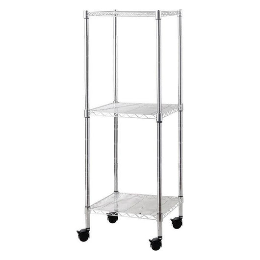 Scaffali Acciaio Cromato Ruote Gir 3 Piani 35X35Xh90