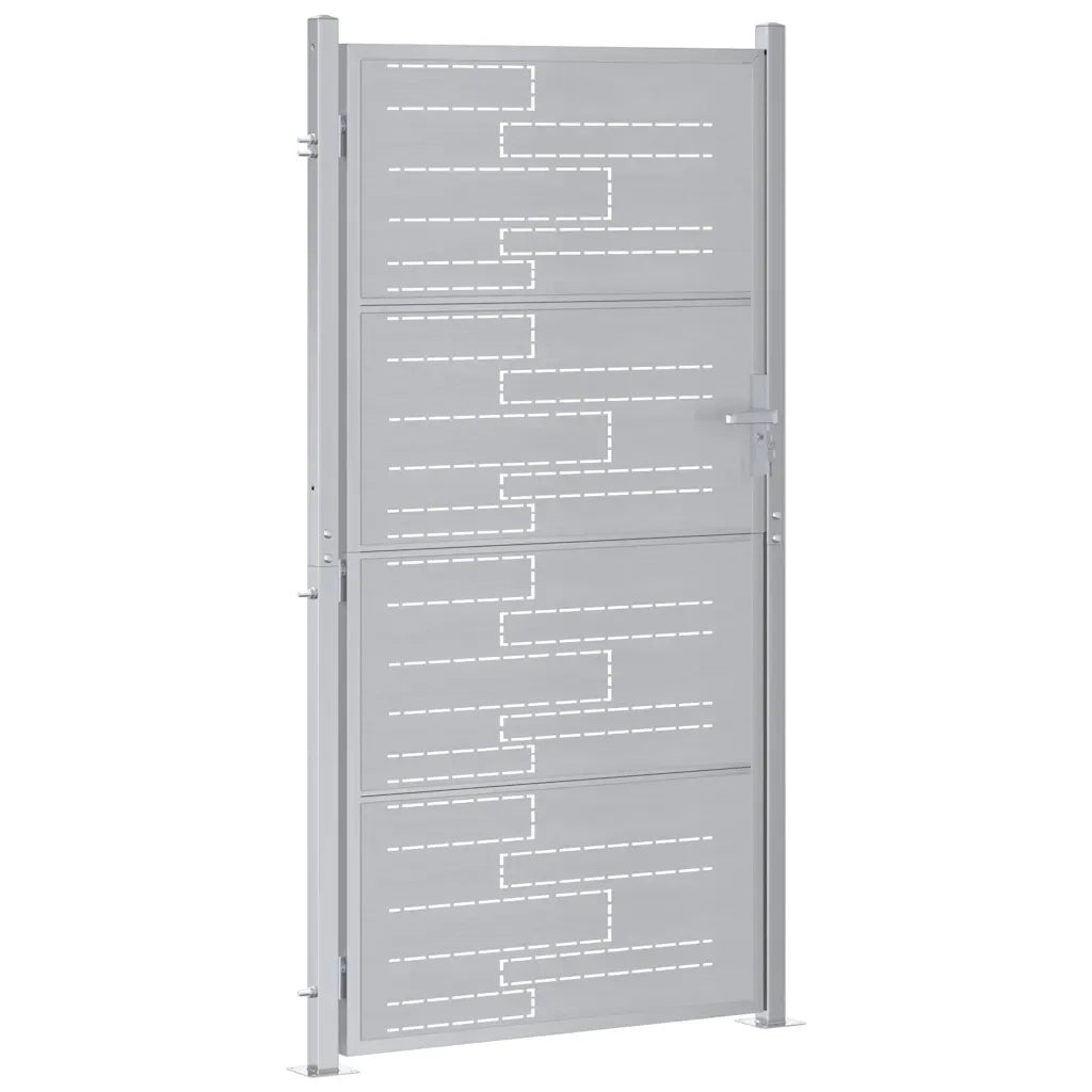 Cancello da giardino Argento 85 x 174 cm Acciaio inossidabile 3402584