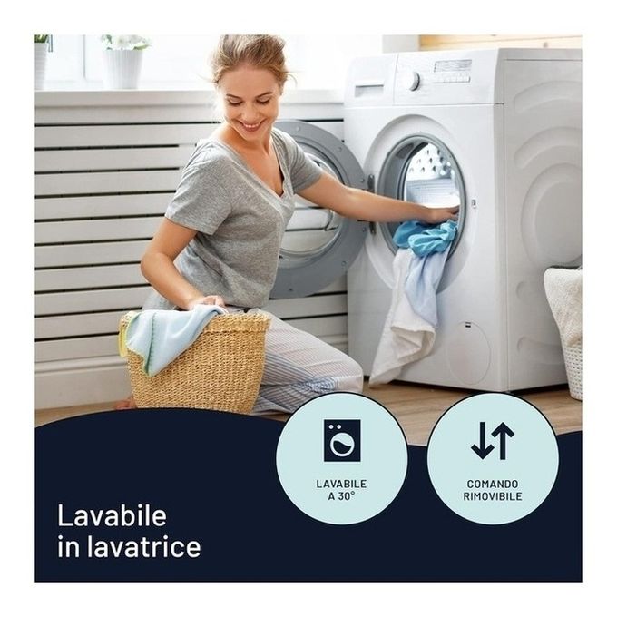 Imetec Scaldasonno Adapto maxi coprimaterasso matrimoniale 195x165 cm, Basso consumo, Riscaldamento rapido, Temperatura personalizzata, Tessuto anallergico trapuntato, Doppio comando, 6 temperature