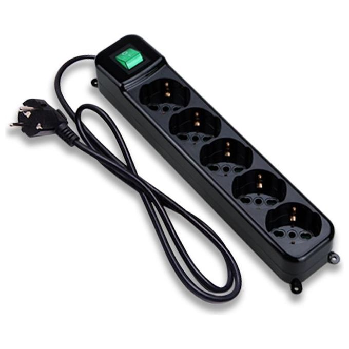 Tecnoware FMP5GIG prolunghe e multiple 1,5 m 5 presa(e) AC Interno Nero, Verde