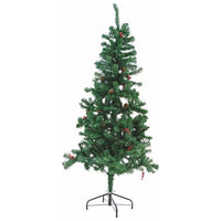 Albero Di Natale Sestriere 150cm 350 Rami con Pigne e Bacche