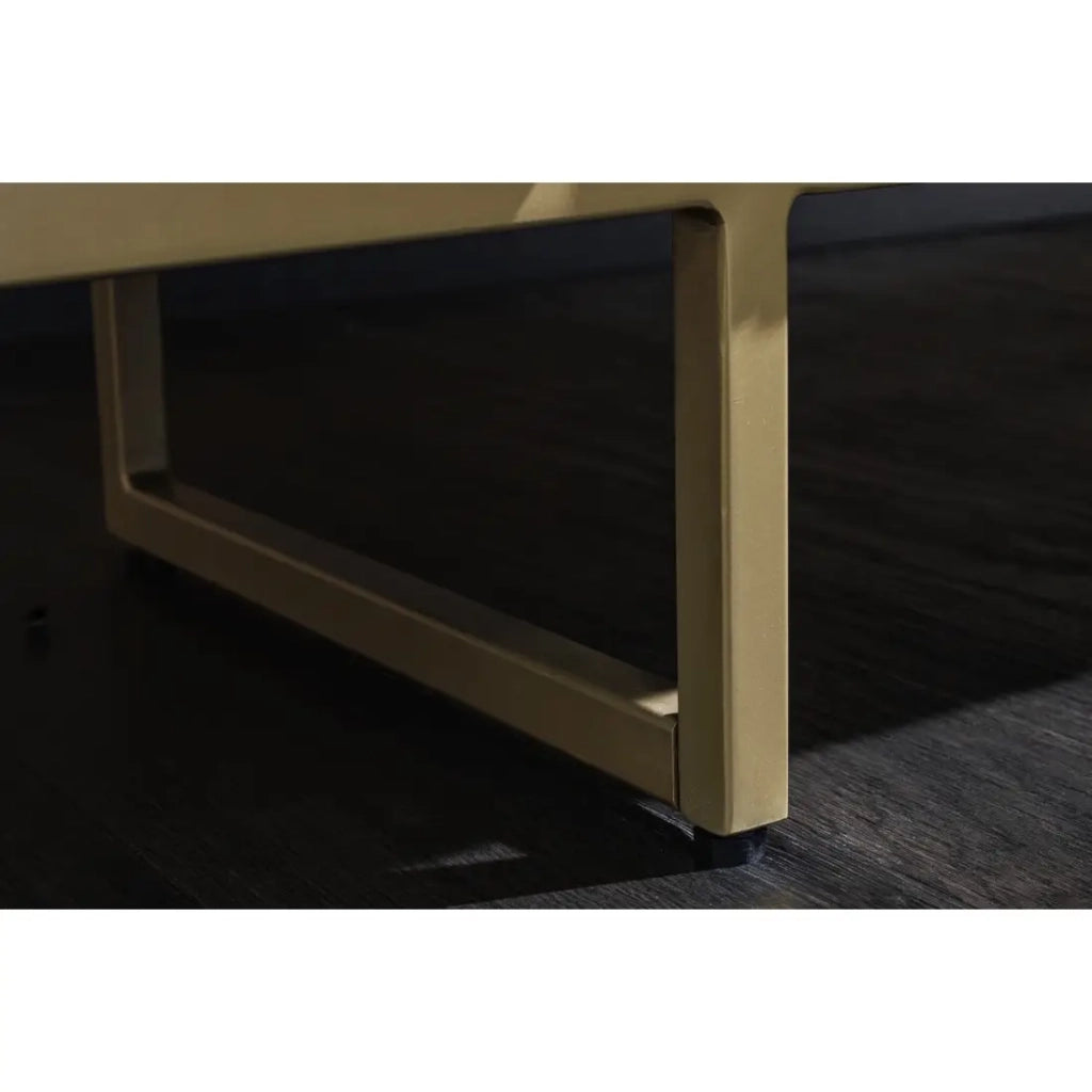 Tavolino basso rettangolare ORION 110 cm in legno di mango massiccio e marmo nero