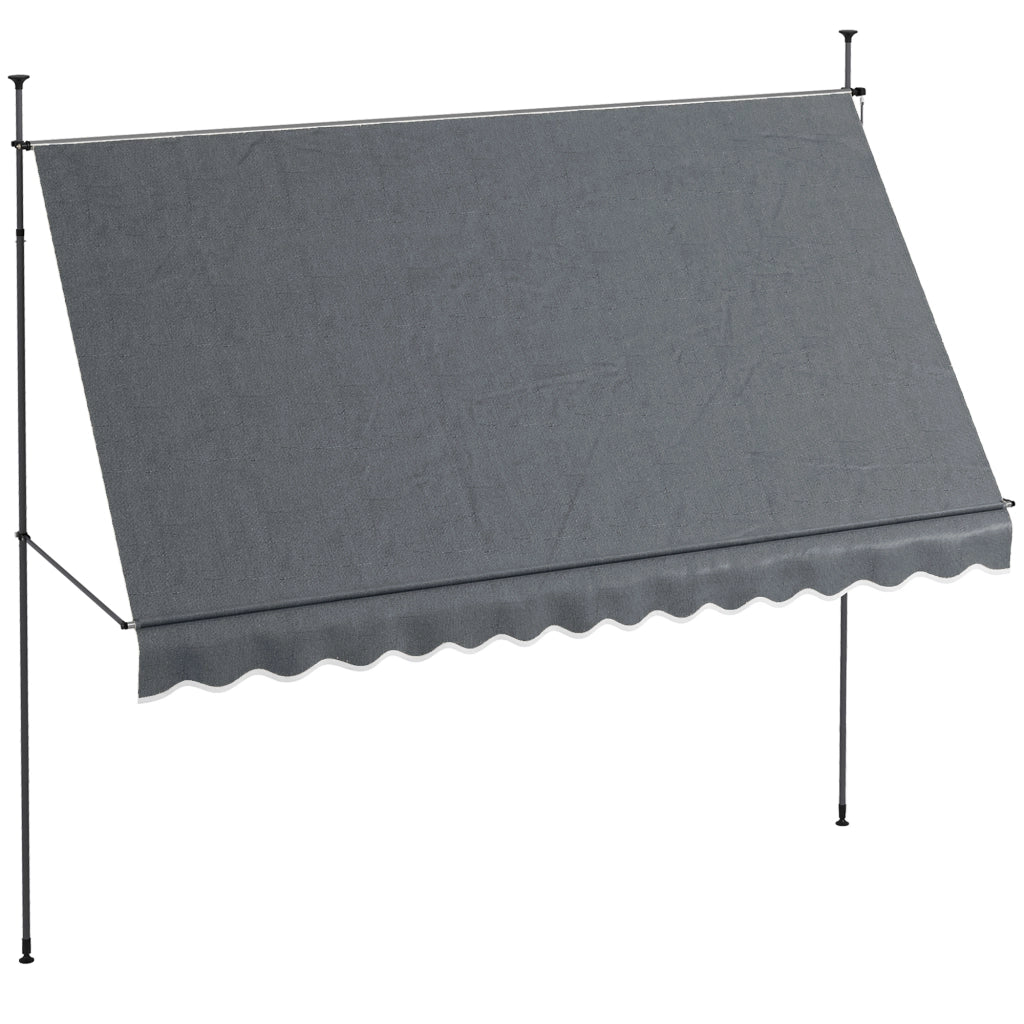 Toldo Manuale Retrattile con Manovella ¨C zephmum ¨C Grigio Scuro 350x120x210-300 cm