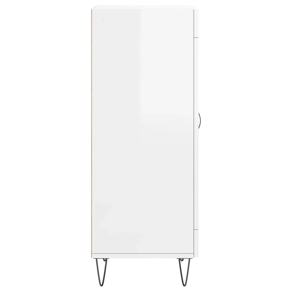 Buffet credenza cassettiera mobiletto mobile contenitore organizer per cucina soggiorno finitura lucida 34,5 x 34 x 90 cm legno ingegnerizzato bianco 02_0030630