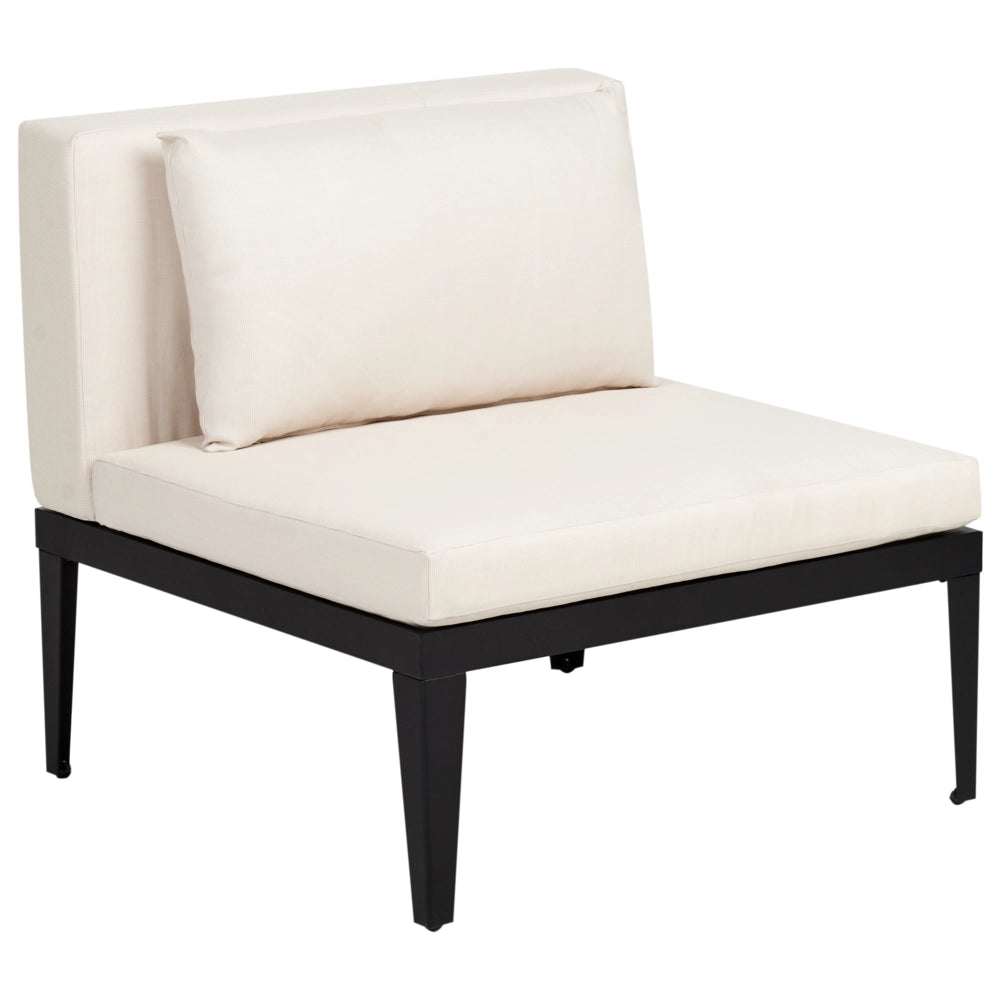 Set da giardino 4 posti in legno di acacia certificato con divano angolare tavolino e cuscini beige chiaro lato sinistro