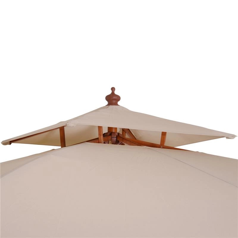 OMBRELLONE PARASOLE DOPPIO TETTO DA GIARDINO 3 X 3 M CREMA BAMBÙ