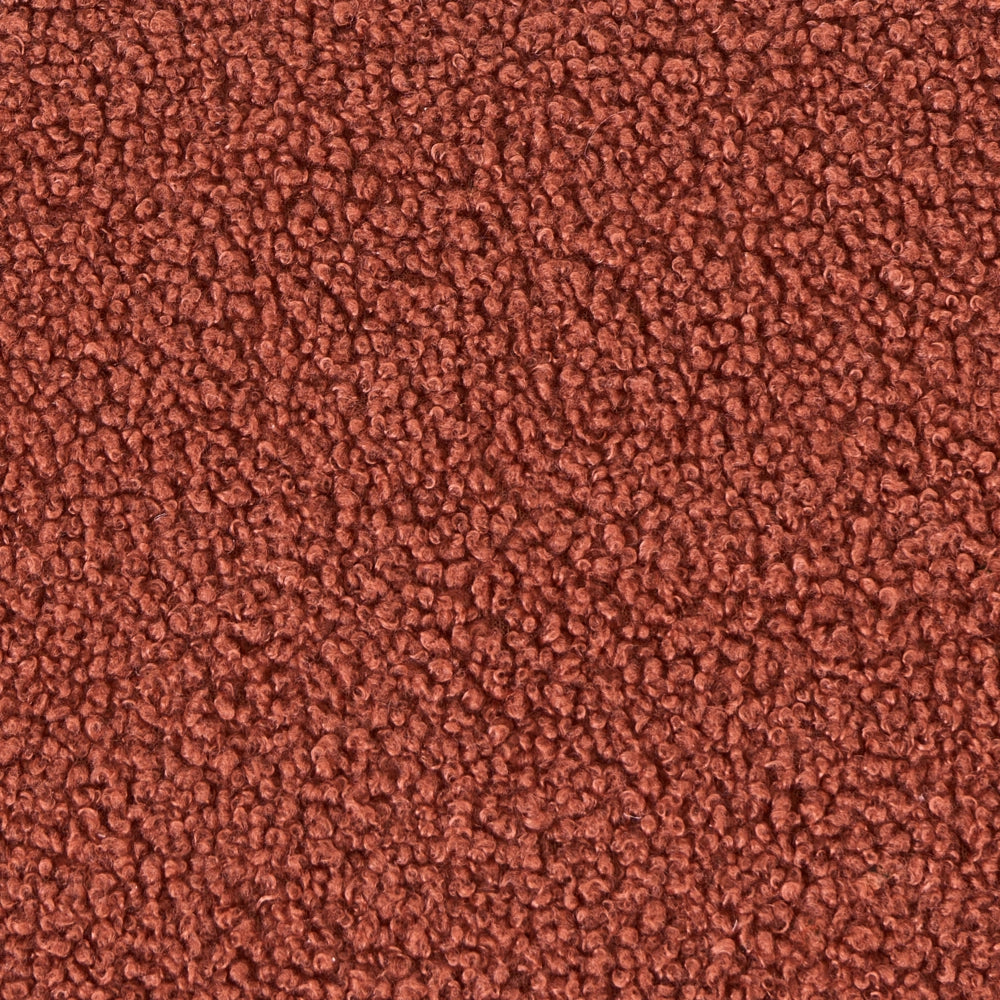 Panca Boucle con gambe in metallo, seduta ovale imbottita, stile cottage retrò, marrone dorato