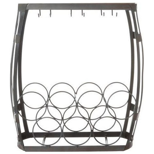 Cantinetta 7 Bottiglie 6 Bicchieri Cm 47,5X48,5X21 Nero