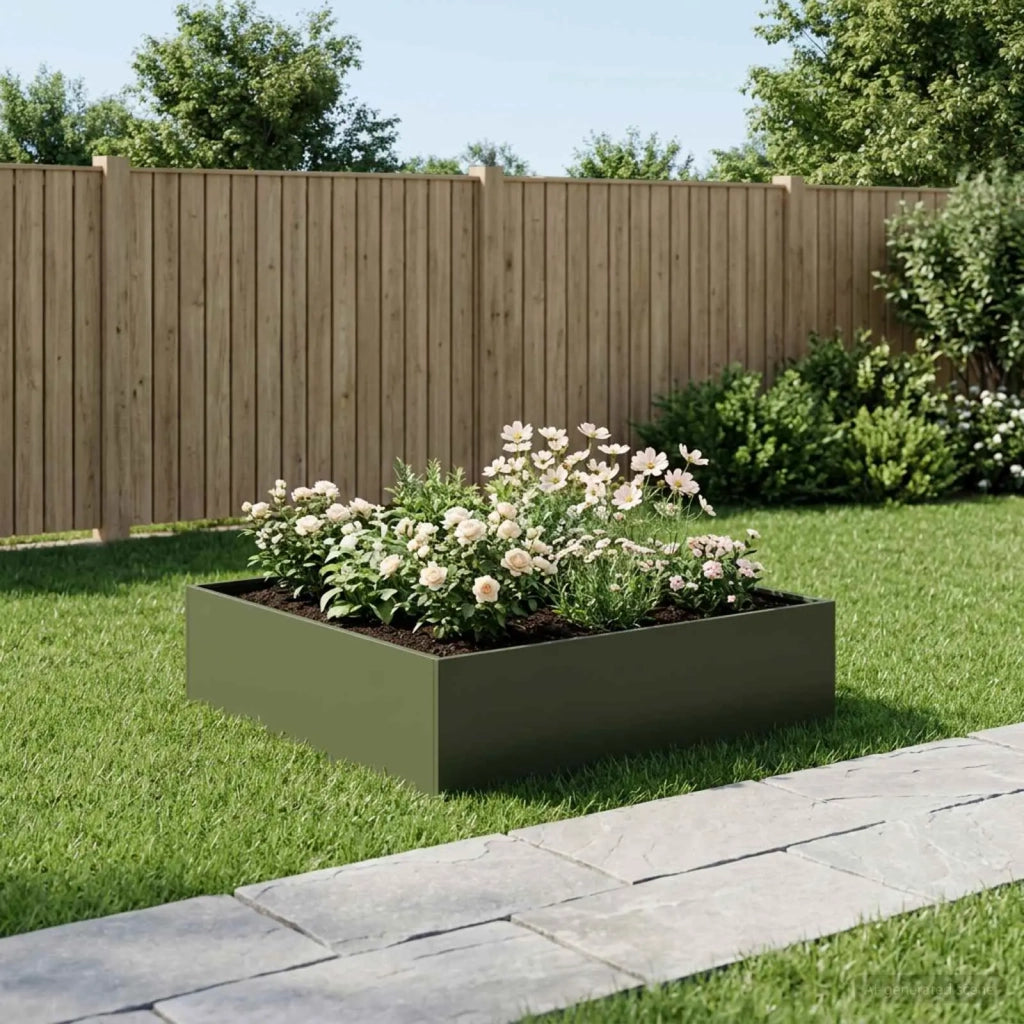 Vaso da giardino Verde Oliva 100 x 100 x 30 cm 8005084