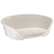 FERPLAST - Cuccia per cani e gatti - Cuccia in plastica per cani media - 100% plastica riciclata - Lettino per cani lavabile - Cestino per cani - traspirante e antiscivolo - Siesta Deluxe, 74 x 48 x h 25 CM, BIANCO