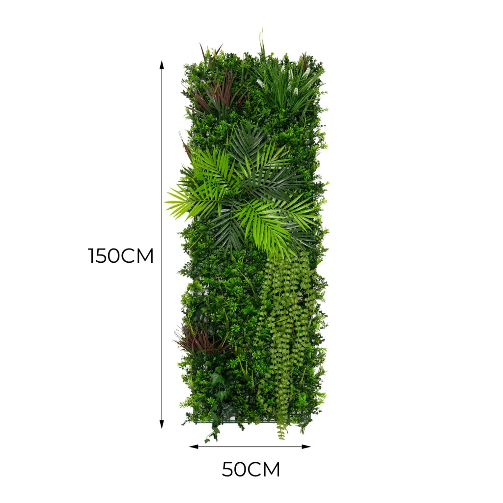 Piastrelle da Parete con Piante Artificiali 0,5m x 1.5m Pannello Erba Alina per Giardino e Arredo Casa