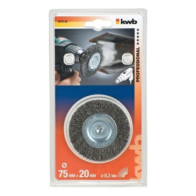 kwb 607830 Ruota a raggi di filo di acciaio Spazzola a disco 7,5 cm