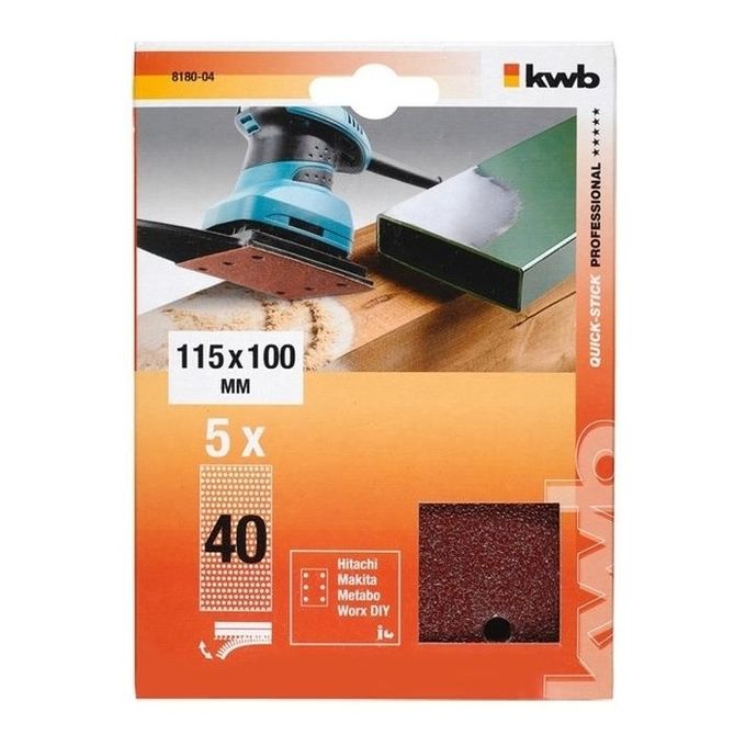 kwb 818004 accessorio per levigatrici 5 pz Carta abrasiva