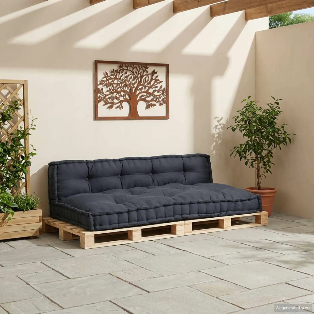 Cuscino per Divano Pallet 2 pz | Cuscini per sedie Antracite 120 x 80 x 38 cm