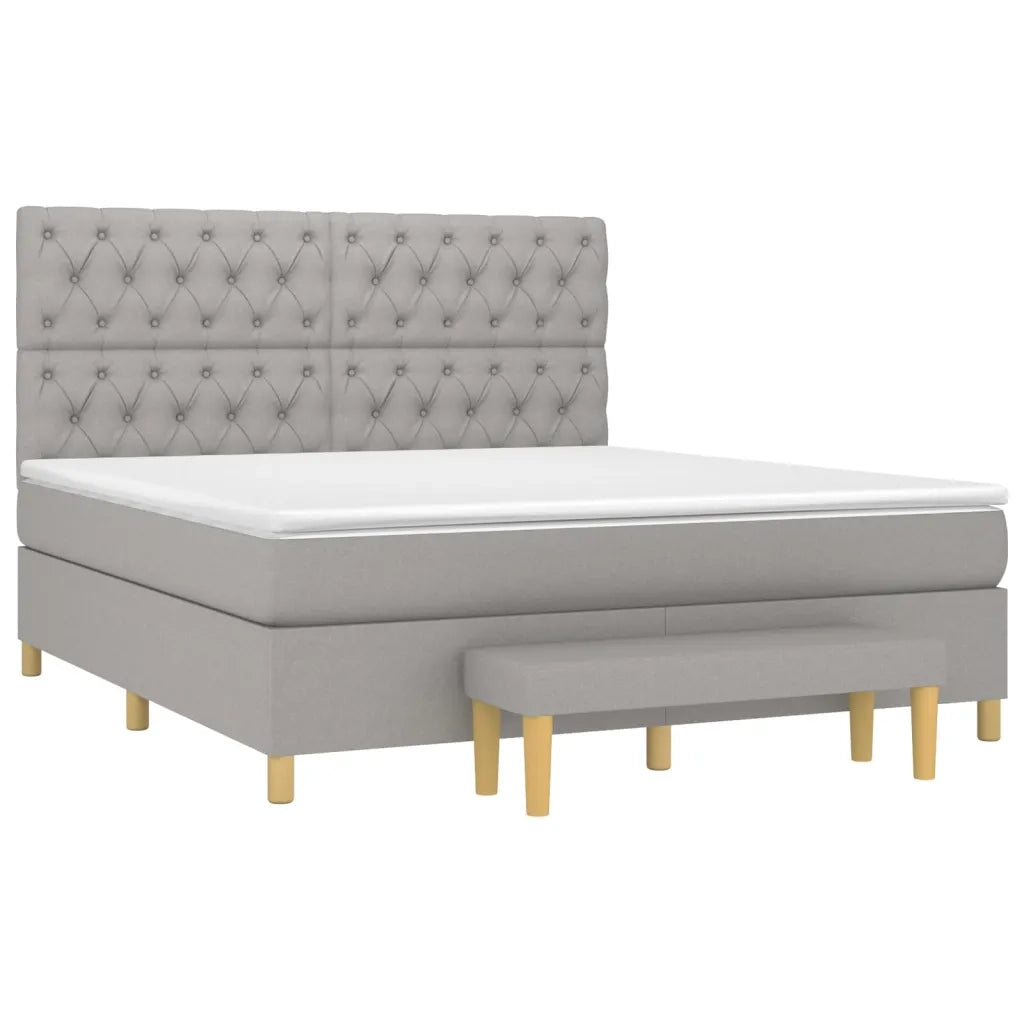 Giroletto a Molle con Materasso Grigio Chiaro160x200 cm Tessuto 3137405