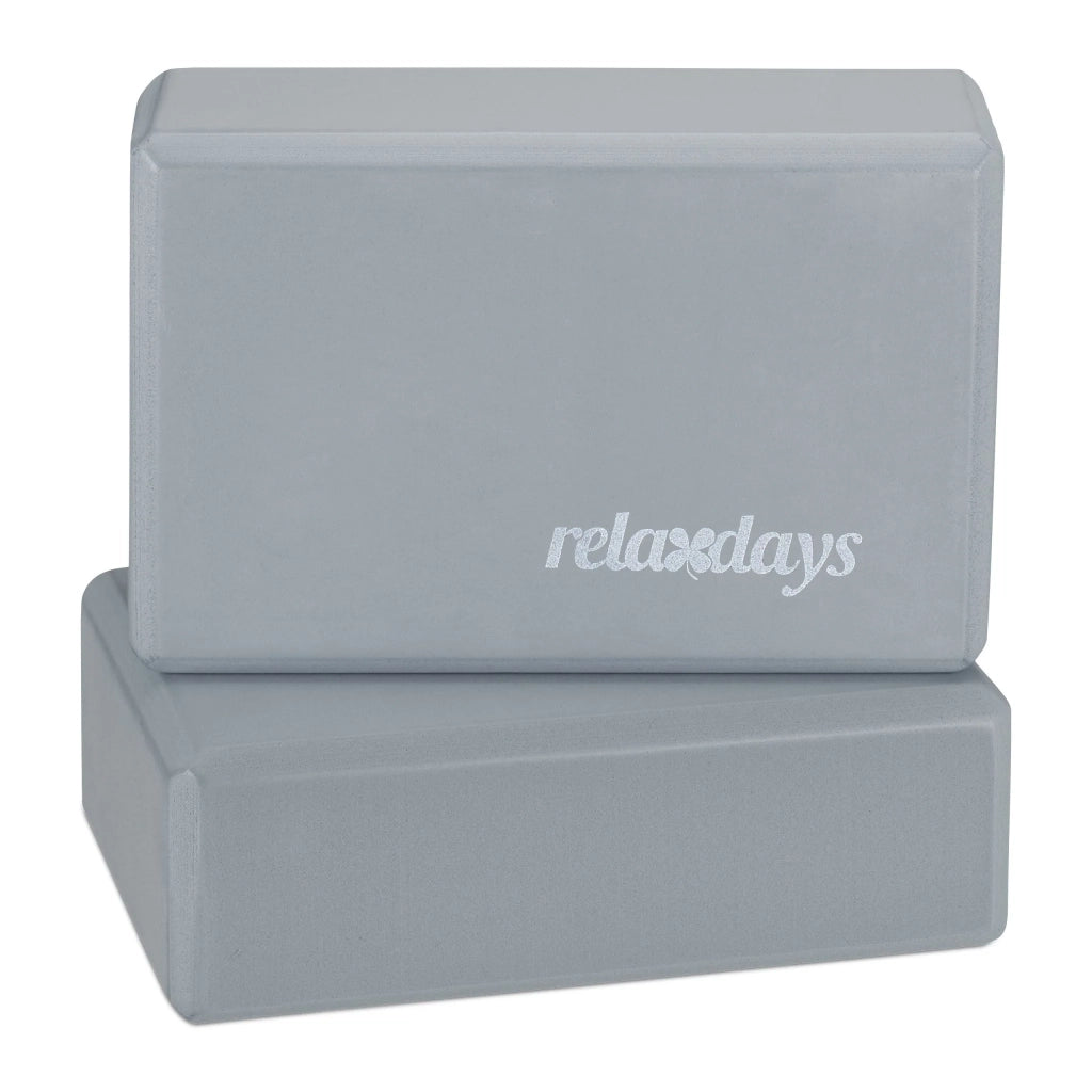 Set di 2 blocchi yoga antiscivolo comodi 8 x 23 x 15 cm in schiuma grigio 13_0006223