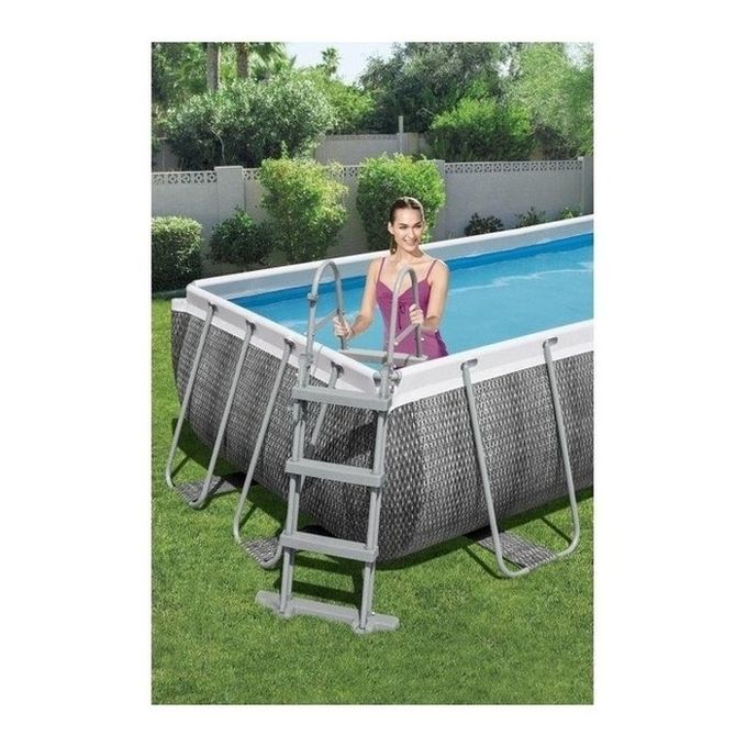 Bestway Power Steel Set piscina fuori terra 4.04 x 2.01 x 1 m Rattan grigio