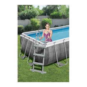 Bestway Power Steel Set piscina fuori terra 4.04 x 2.01 x 1 m Rattan grigio