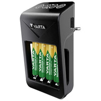 Varta LCD Plug charger+ AA & AAA ((Batterie ricaricabili NiMH incl. 4x AA 2100 mAh accu), nero