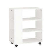 Tavolino Salotto con Ruote,Porta Stampante, Bianco,Altezza 75 cm, FBT68-