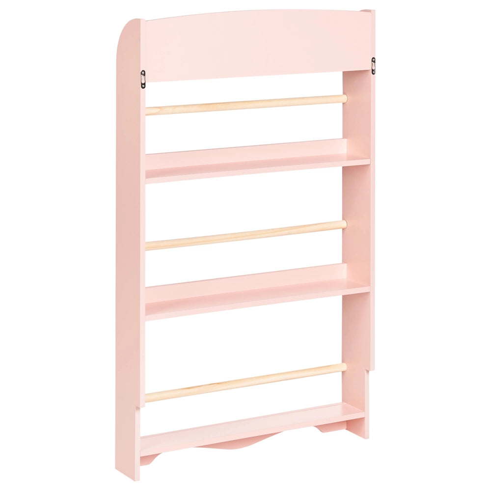 Libreria da parete rosa pastello a 3 piani in legno di pino MDF Camera dei bambini