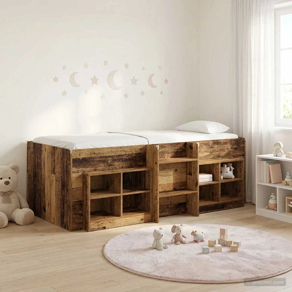 Struttura Letto Loft con Mobile 3 pz Legno antico 3423420