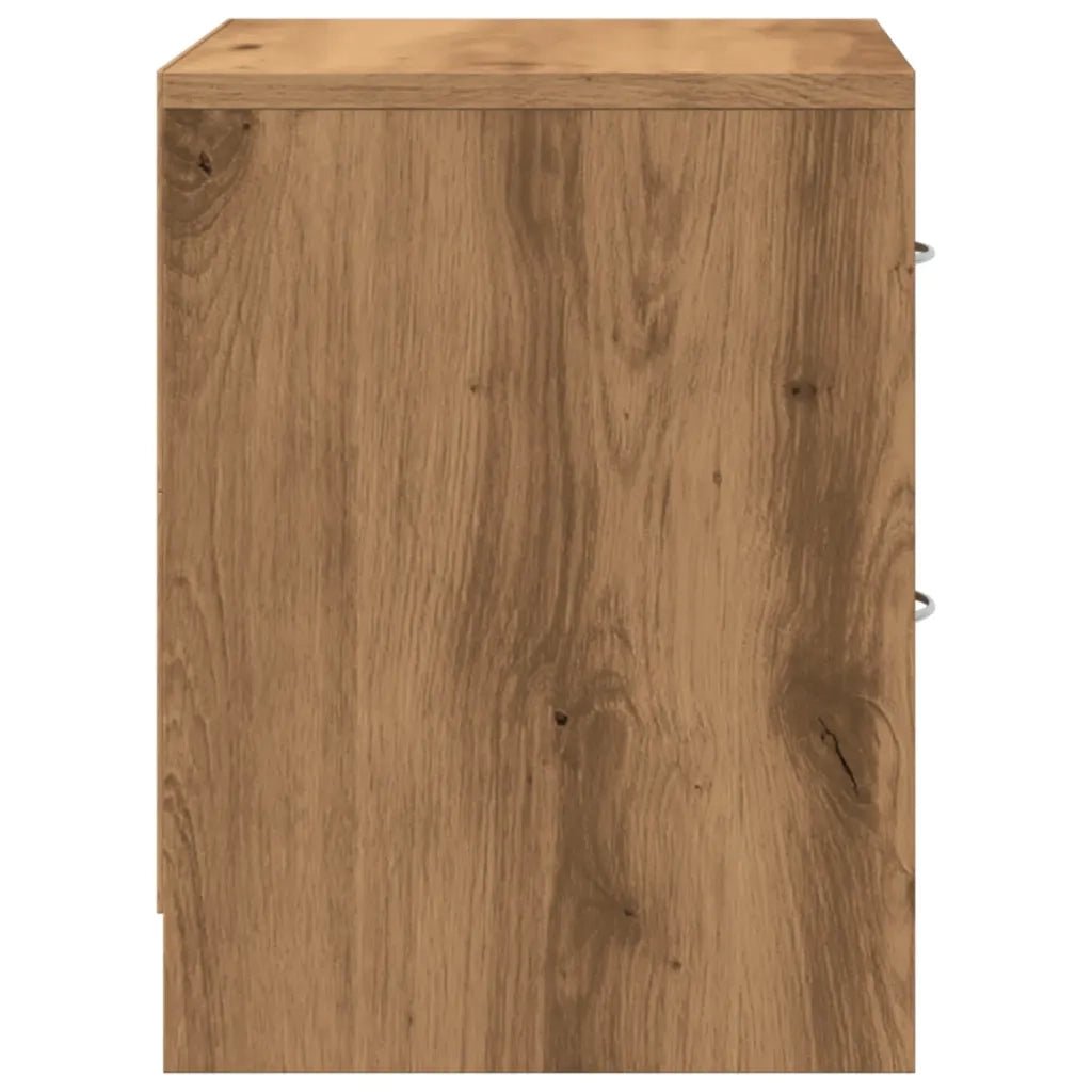 Comodini 2pz-Set di 2 Tavolino da notte Rovere Artigianale 40x30x40 cm in Truciolato 952430