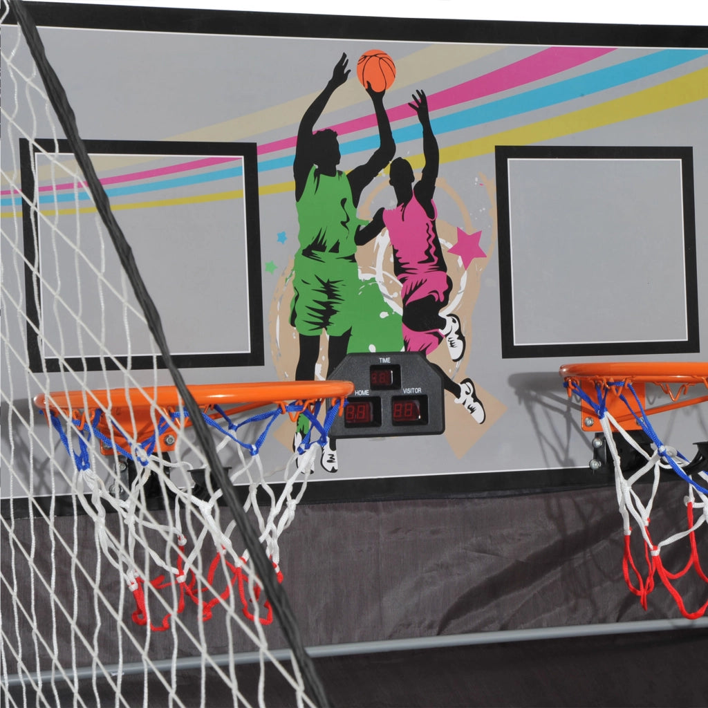 Canestro da Basket Pieghevole ¨C zephmum ¨C Grigio, Acciaio, 205x110x205 cm