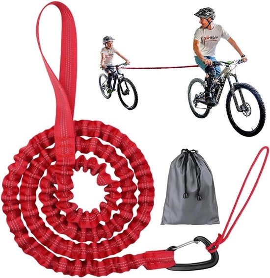 Rimorchio per biciclette per bambini - Corda elastica per biciclette per bambini - Adatta per genitori - Corda elastica per biciclette - 1 articolo 

Specifica tecnica: 
- Materiale: 
- Lunghezza: 
- Peso: 
- Dimensioni: